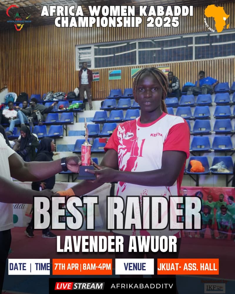 Uganda’s She Gladiators lift the winners’ trophy at the Africa Women Kabaddi Championship 2025.